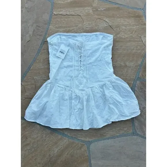 Peppermayo Exclusive - Larnie Linen Mini Dress - White Size 14 NWT - Picture 6 of 8